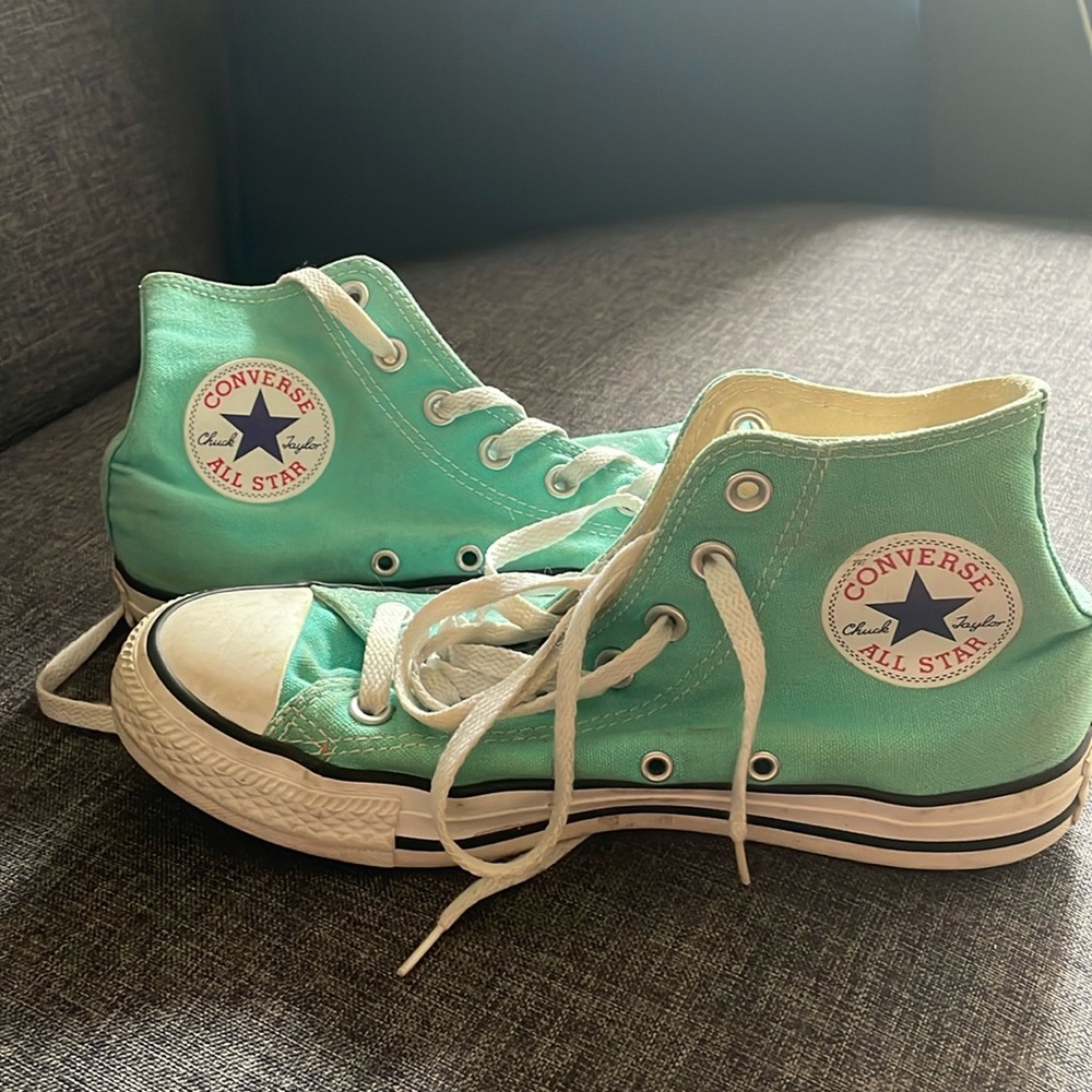 Turquoise High Top Converse All Star
